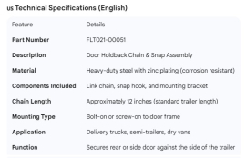 DOOR HOLDBACK CHAIN & SNAP ASSY
