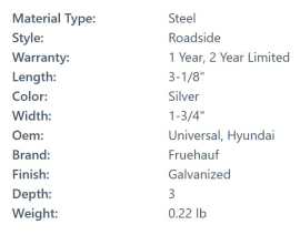 FRUEHAUF DOOR HOLDBACK