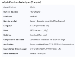 FRUEHAUF MUD FLAP BRACKET