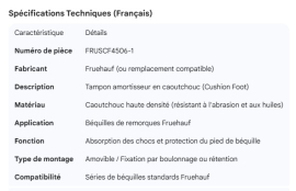 FRUEHAUF REPLACEMENT RUBBER PAD (CUSH/FOOT)