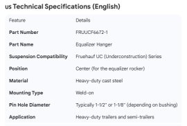 FRUEHAUF EQUALIZER HANGER