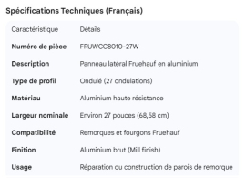 FRUEHAUF SIDE PANEL ALUM 27 CORR