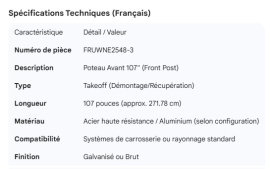 FRONT POST 107" TAKEOFF