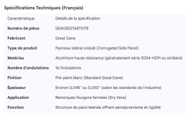 GREAT-DANE CORRUGATED SIDE PANEL 16 CORR.