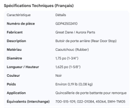 GREAT-DANE DOOR BUMPER 1.70"X1.65"