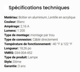 GROTE DOME LIGHT RECTANGULAR 18"