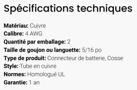 GROTE COPPER LUG 4 GA X 5/16 (PK 2)