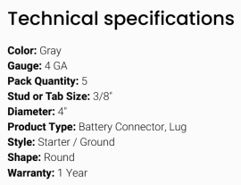 GROTE BATTERY CONNECTOR