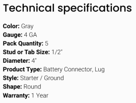 GROTE BATTERY CONNECTOR