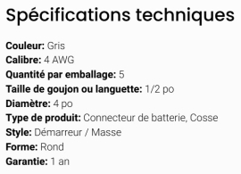GROTE BATTERY CONNECTOR