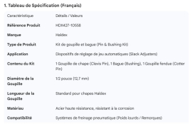 HALDEX SLACK ADJUSTER PIN AND BUSHING KIT