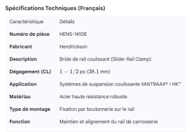 HEDRICKSON SLIDER RAIL CLAMP 1-1/2" CL