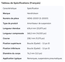 HENDRICKSON SHOCK ABSORBER