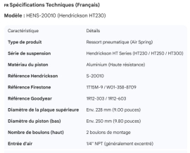 HENDRICKSON AIR SPRING ALUM PISTON HT230