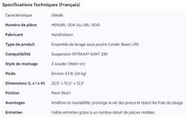 HENDRICKSON LIFT KIT FOR AANT 23K