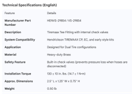 HENDRICKSON TIREMAAX TEE FITTING