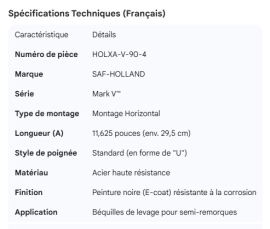 HOLLAND CRANK HANDLE MARK V 11.625" HORIZONTAL