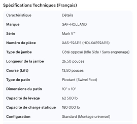 HOLLAND IDLE SIDE LANDING GEAR LEG MARK V 26.50"