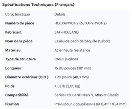 HOLLAND SANDSHOE AXLE