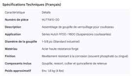 HUTCH SLIDER LOCK PIN ASSEMBLY