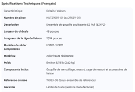 HUTCH EASY PULL SLIDER PIN ASSY 48"