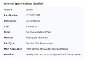 HYUNDAI CORNER RADIUS PPW 6"