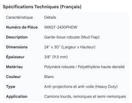 MUD FLAP WHITE 3/8 X 24 X 30