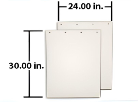 MUDFLAP 24" X 30" X 1/4" WHITE POLY PLUS