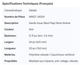 MUD FLAP BLACK 3/8 X 24 X 30 XTREME