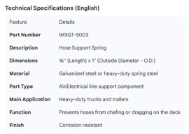 HOSE SPRING 16" X 1"O.D.