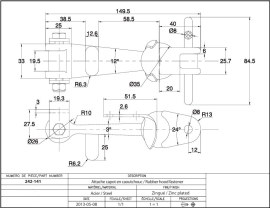 HOOD FASTENER  RUBBER W/ZINC PLTD HARDWARE