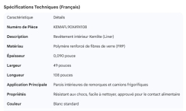 KEMLITE LINER .090" X 49" X 108"