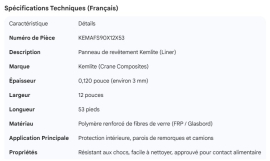 KEMLITE LINER .120" X 12" X 53' (PATCH)