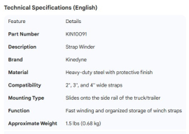 KINEDYNE STRAP WINDER
