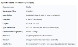 KINEDYNE 16' F STRAP W/FE8427-1 PLT TRL HOOK