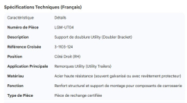 UTILITY DOUBLER BRACKET RH 3-1103-124