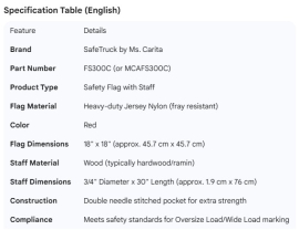 FLAG RED VINYL MESH WITH 3/4" WOOD DOWEL 18" X 18"