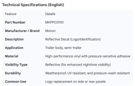 MONON REFLECTIVE DECAL