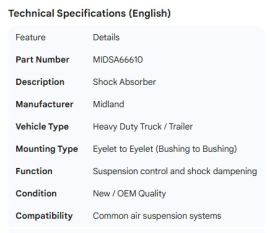 MIDLAND SHOCK ABSORBER