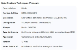 MERITOR ABS TCS 4S/2M ECU KIT