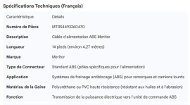 MERITOR ABS POWER CABLE (14 FT.)