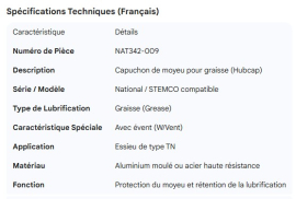 NATIONAL HUBCAP GREASE TN W/VENT