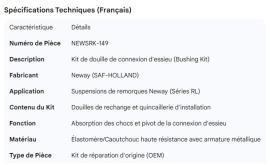 NEWAY AXLE CONNECTION BUSHING KIT