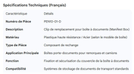 MANIFEST BOX REPLACEMENT CLIP