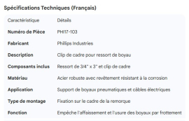 PHILLIPS HOSE SPRING FRAME CLIP WITH 3/4" X 3" SPRING