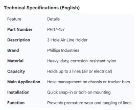 PHILLIPS AIR LINE HOLDER 3 HOLE