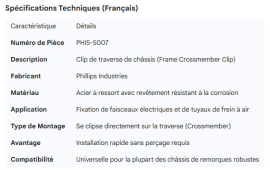 PHILLIPS FRAME CROSSMEMBER CLIP