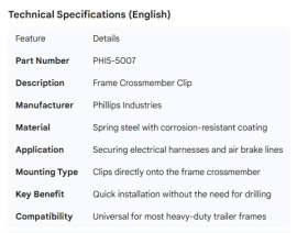 PHILLIPS FRAME CROSSMEMBER CLIP