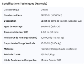 PREMIER DRAWBAR EYE 2-3/8" ID BOLT ON