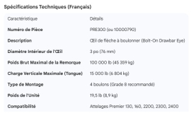 PREMIER DRAWBAR EYE 3" ID, BOLT-ON